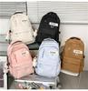 Large Capacity Nylon College Style Backpack For Men And Women High School Students Couples White