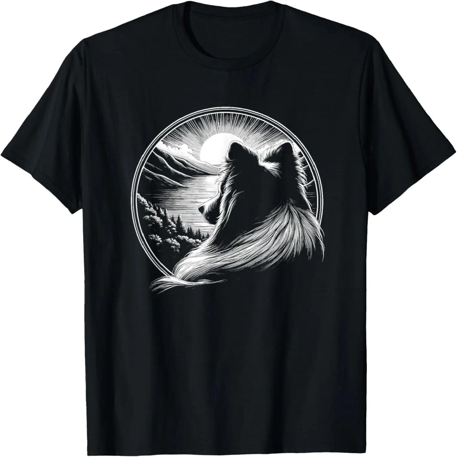 Shetland Sheepdog Dog Scene Sheltie Graphic Art Design T-Shirt XXXXL