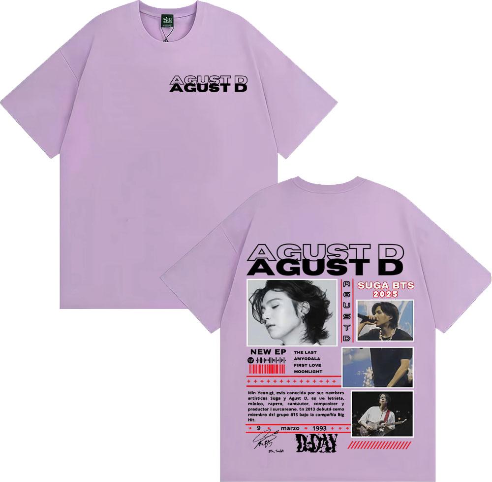 Sänger Agust D Musikalbum Tour 2025 Grafik T-Shirts Unisex Damen Kpop Mode Vintage Popmusik T-Shirt Übergroß Lässige T-Shirts
