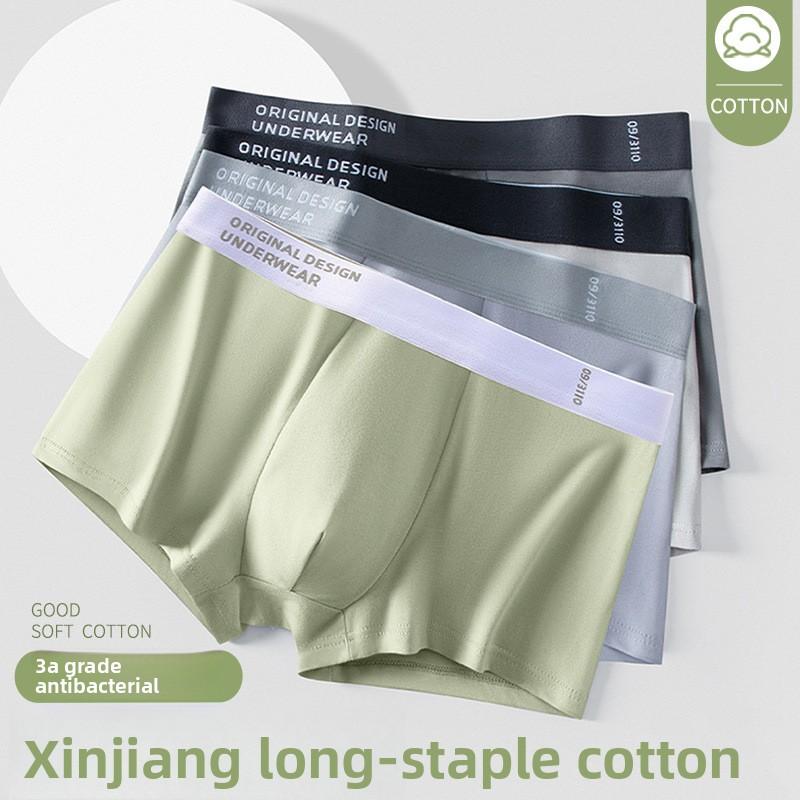Men's Spring and Summer Thin and Trendy Pure Cotton Antibacterial Briefs