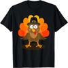 Cute Thanksgiving Turkey with Pilgrim Hat for Feast Day T-Shirt