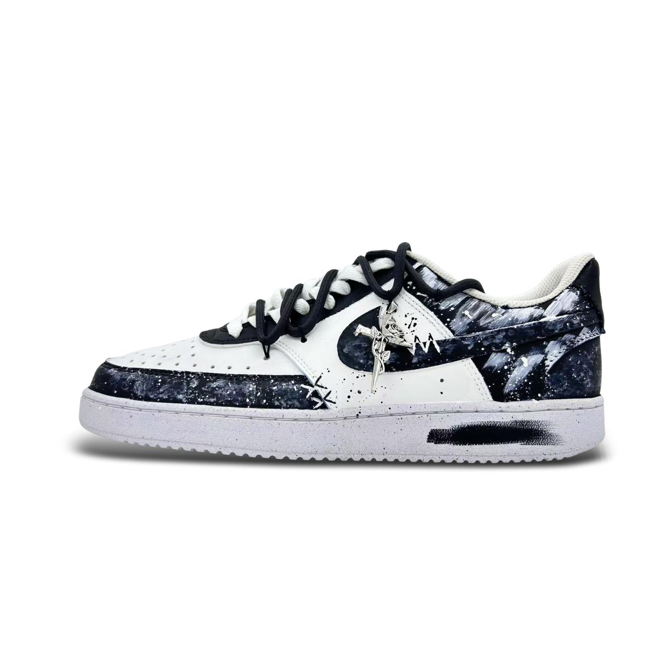 

Nike Court Vision 1 Slip Resistant, Abrasion Resistant, Lightweight Low top Skateboard Shoes Unisex Black White DH2987-101(Team580-) 36.5