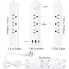 10FT Power Strip Surge Protector, 12-in-1 Power Bar with Multiple Outlets, 9 Outlet 3 USB Ports, Flat Plug Power Strip Surge Protector, Multi Outlet
