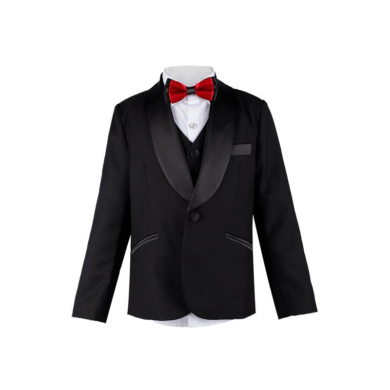 Fashionable Boys' Solid Color Blazer Suit for Piano Performance and First Birthday