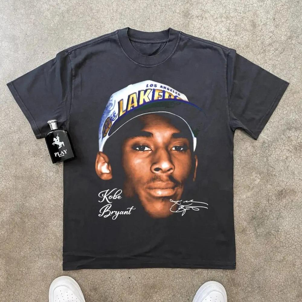 Kobe Bryant Vintage Repeat Text Oversized T-Shirt, Los Angeles Lakers Legend Graphic Tee, Unisex Casual Top