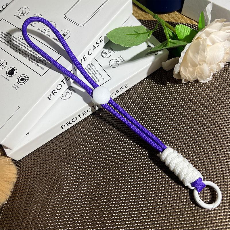 Colorblock Knotted Phone Lanyard: Creative Short Woven, Detachable, Anti-Lost Keychain Strap for Phone Cases