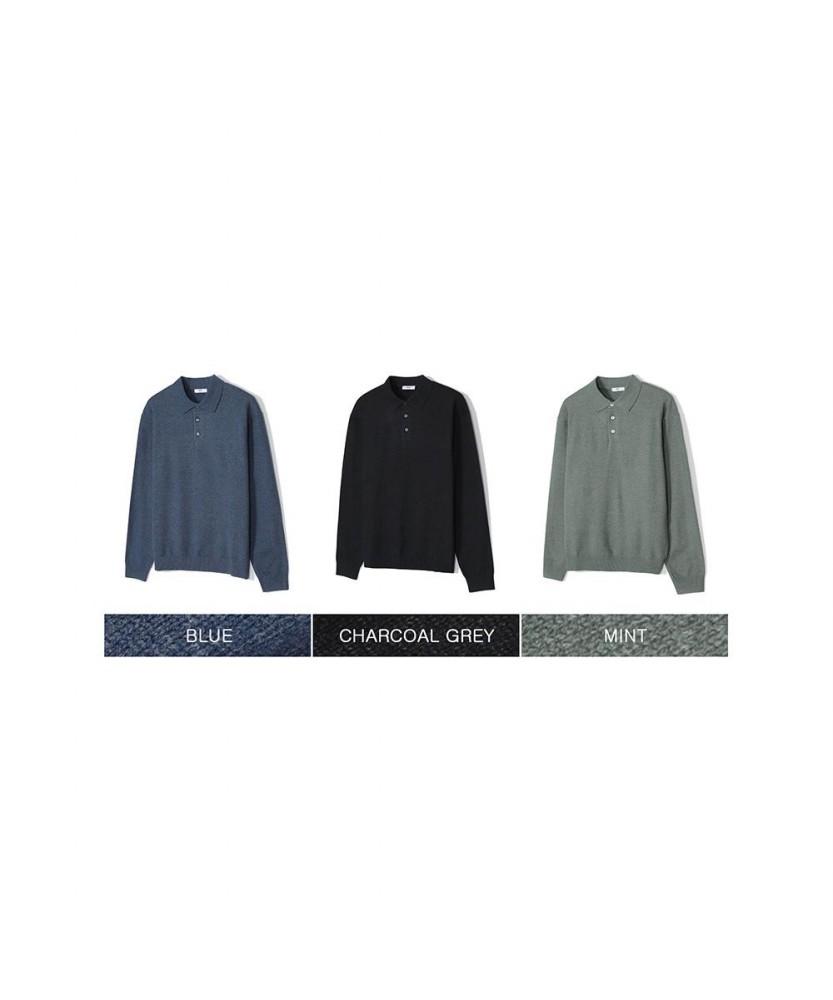 NOTIG Poly-Blend Thierry Long Sleeve Sweater Charcoal Gray_Okw2Swtl201Cg