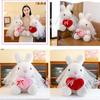 Cute Wedding Bunny Plush Toy For Girlfriend Valentine's Day Gift 45cm Pink Red