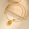 Stainless Steel Geometric Pendant Necklace for Women,18K Gold Plated Waterproof Necklaces,Chic Jewelry Gifts