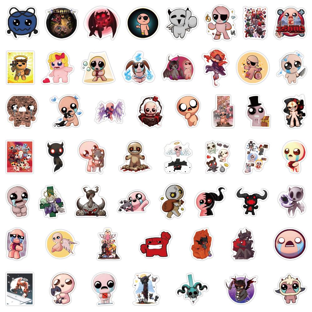 50 New Styles The Binding of Isaac Graffiti Stickers Decorative Skateboard Guitar Stickers