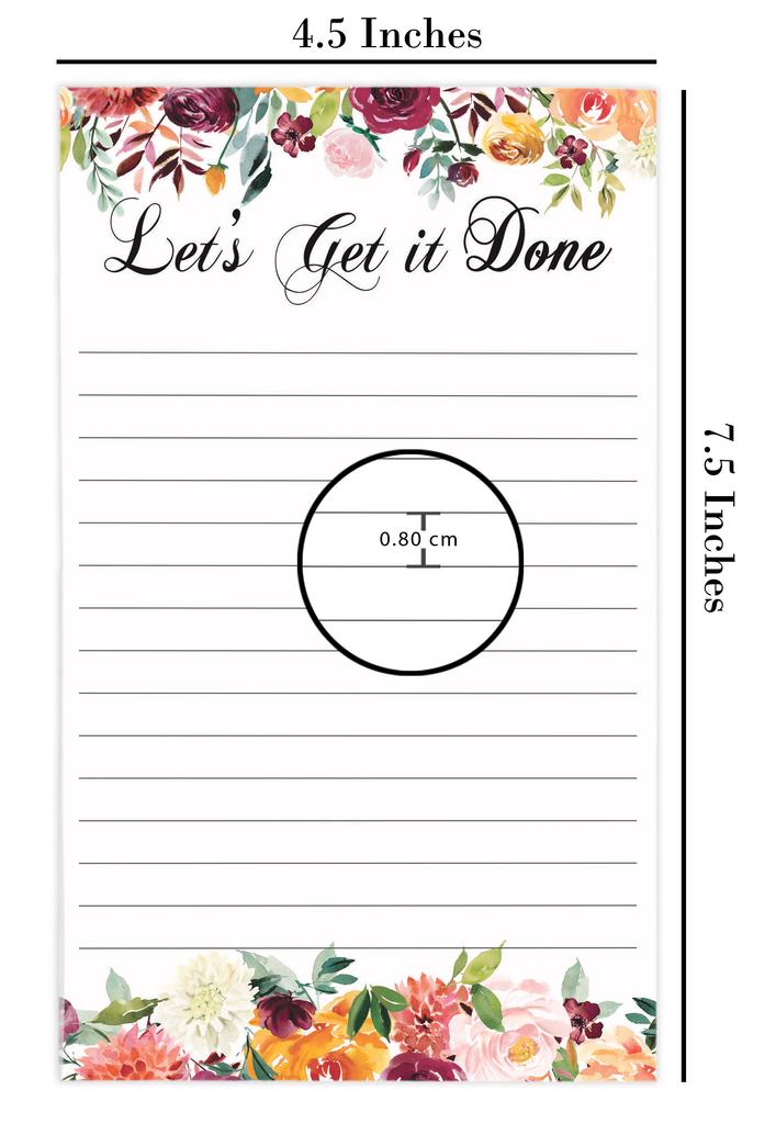 Inkdotpot Daily Planner List Pad Notepads Memo Pad, Undated To-Do List Tear Off Pad - 4.5 X 7.5 Inches (50 Sheets) Organizer