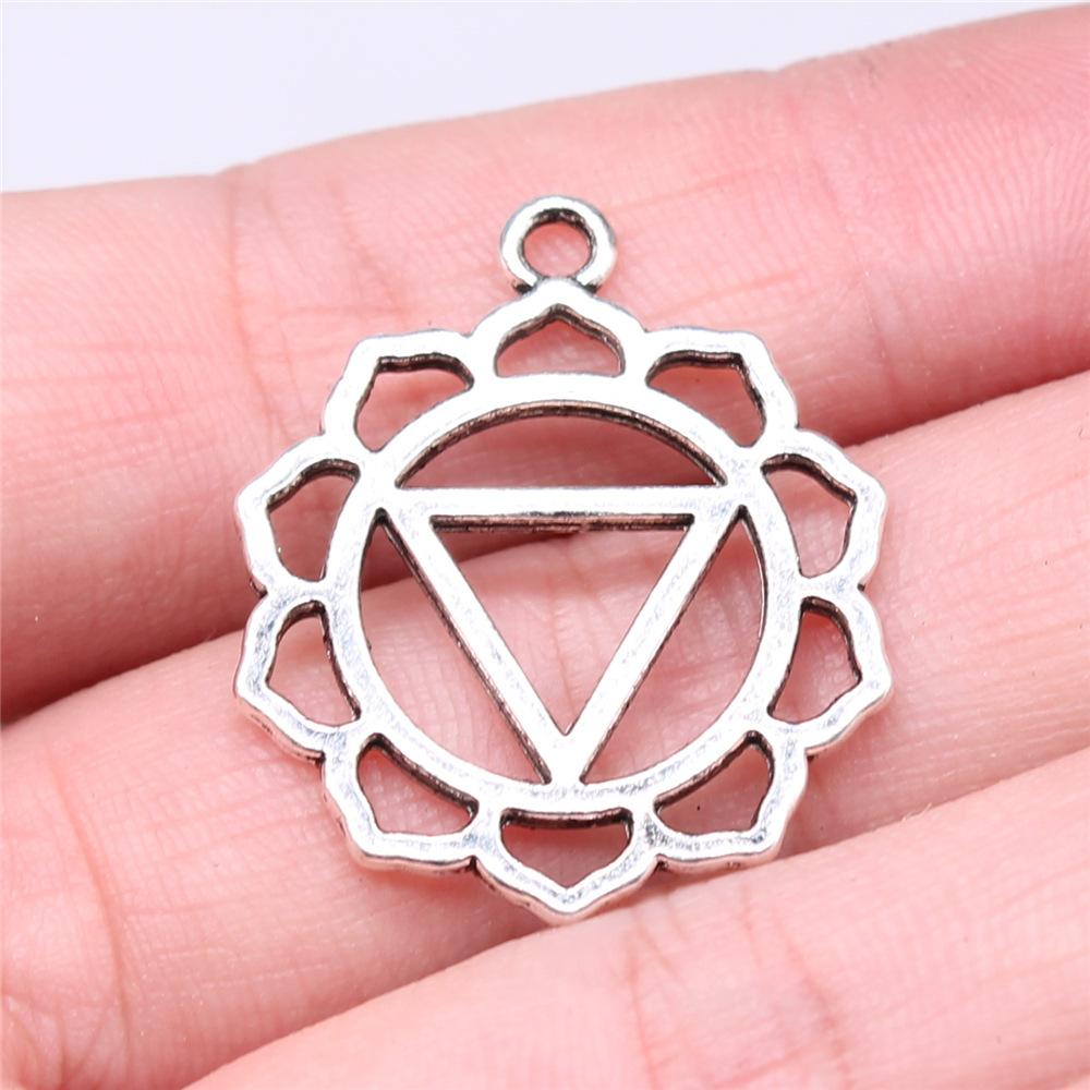 

7pcs Chakra Charms Mandala Pendant Yoga OM Buddhist Hollow Vintage DIY Making Necklace Earrings Charms Handmade Jewelry Gifts