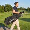 Golf Stand Bag with 6-Way Dividers, 5 Pockets, Rain Hood, Grey