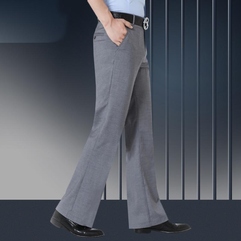 Elastic Men's Micro-Flare Non-Iron Dress Pants - Casual, Business, Straight/Wide-Leg, New 2021 Edition
