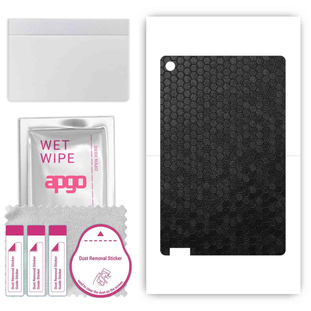 apgo skin sticker film foil vinyl for the BACK compatible with Lenovo Tab M10, scratch-resistant, easy to install - Black Honeycomb