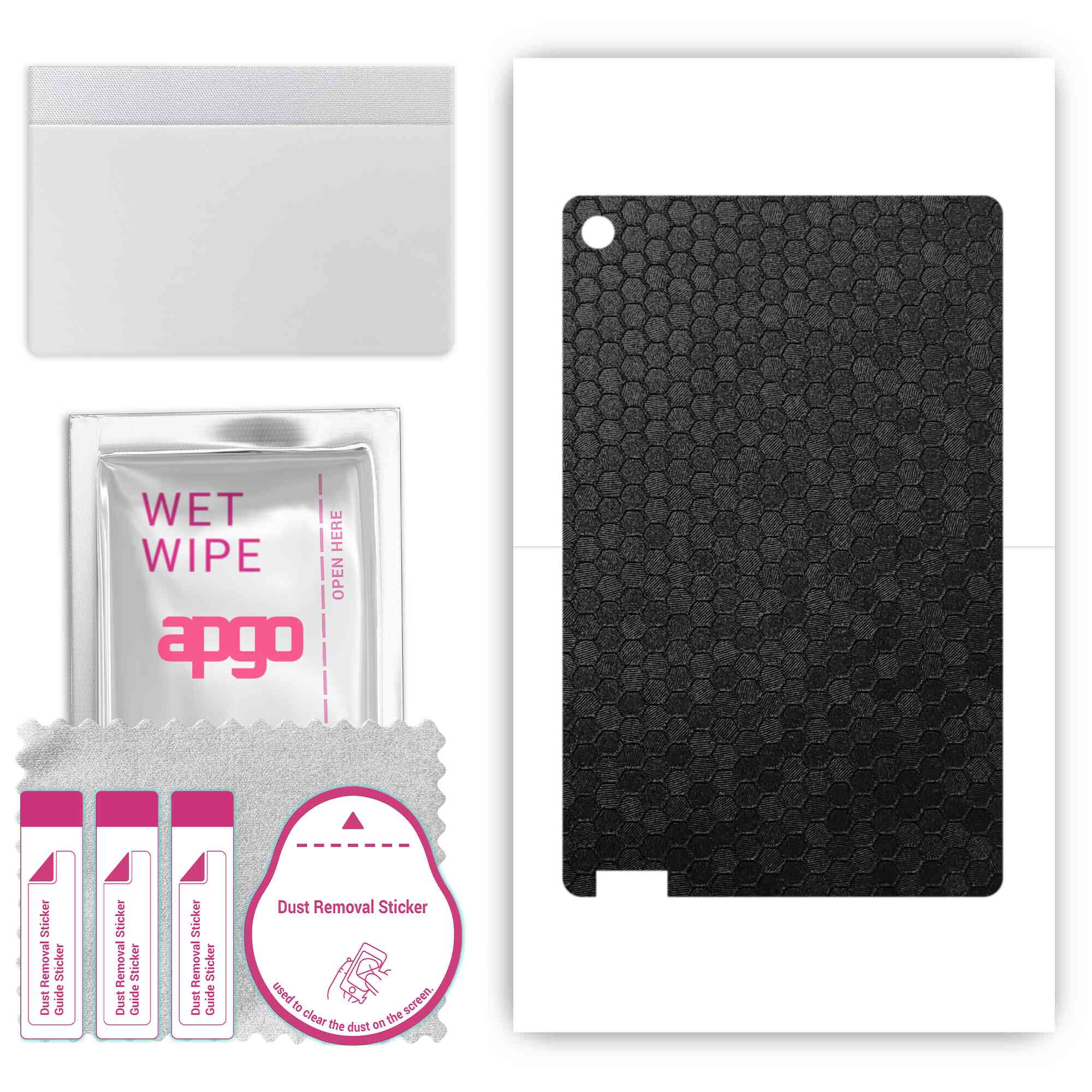 

apgo skin sticker film foil vinyl for the BACK compatible with Lenovo Tab M10, scratch-resistant, easy to install - Black Honeycomb