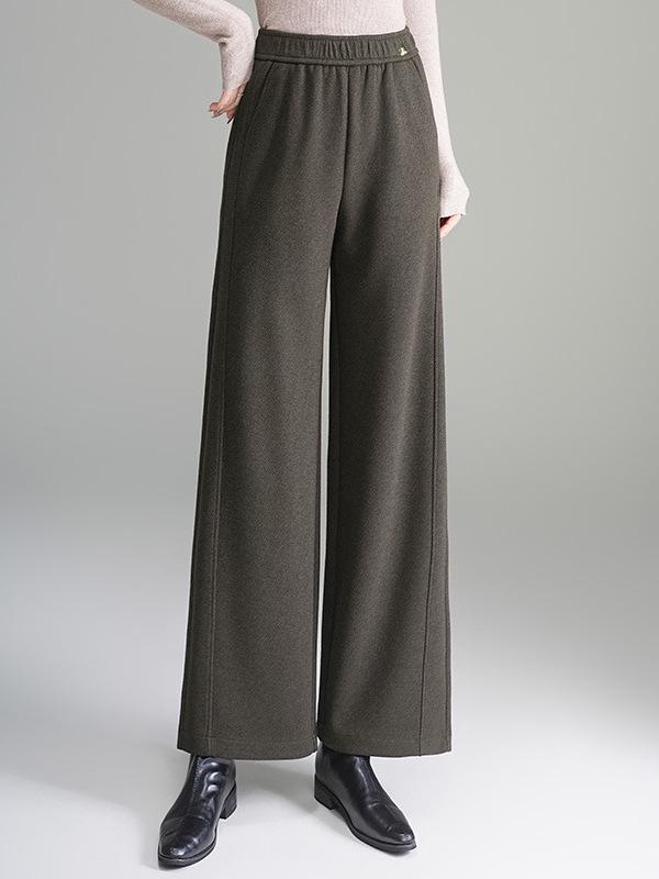 Winter 2025 Mom's Thickened Wide-Leg Pants for Middle-Aged & Elderly Women - Stylish, Warm, Casual Long Pants