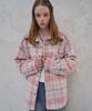 Avandress Albert Overfit Check Shirt Jacket Pink
