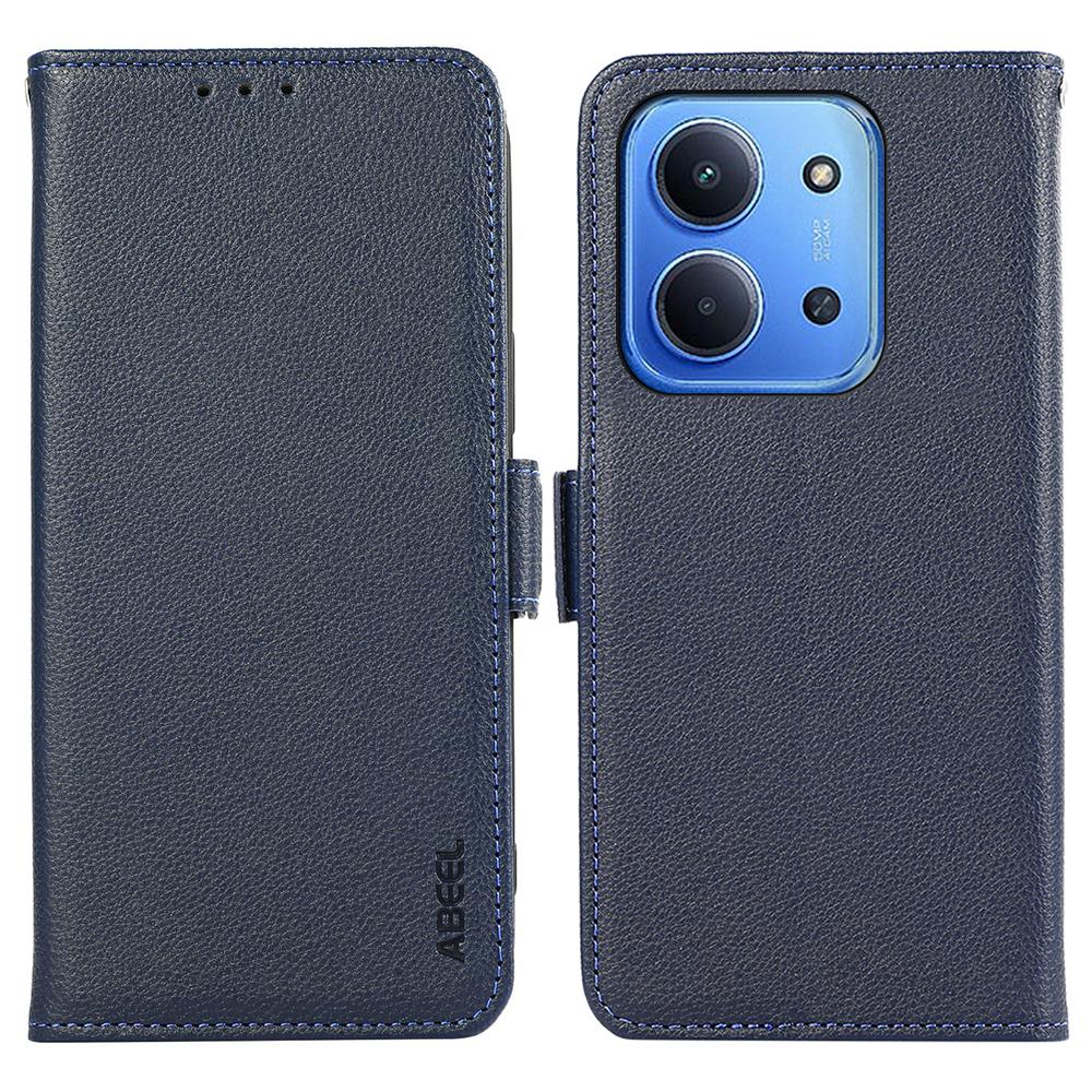 

ABEEL For Xiaomi Poco C85 4G/Redmi 15C 4G (171mm) Case Litchi Texture Leather RFID Blocking Phone Cover Blue