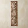 Floral Scroll Wall Plaque Medallion Design Vintage Wooden Decor Beige Brown