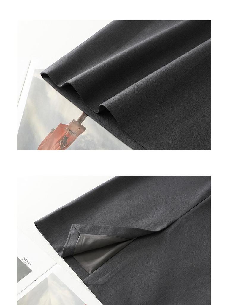 Jupe Midi A-line Taille Haute Gris Printemps 2026: Amincissant, Confortable, Magnifique, Long, et Moulant les hanches.