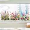 Kreative Aquarell-Blumen statisch haftende Aufkleber für Küche, Bad, Balkon, Eingang und Fensterdekoration