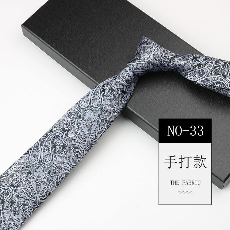 Tie Men'S Cashew Pattern Jacquard High-End National Style Retro Narrow 7Cm Hand-Tied Business Dress Tie
