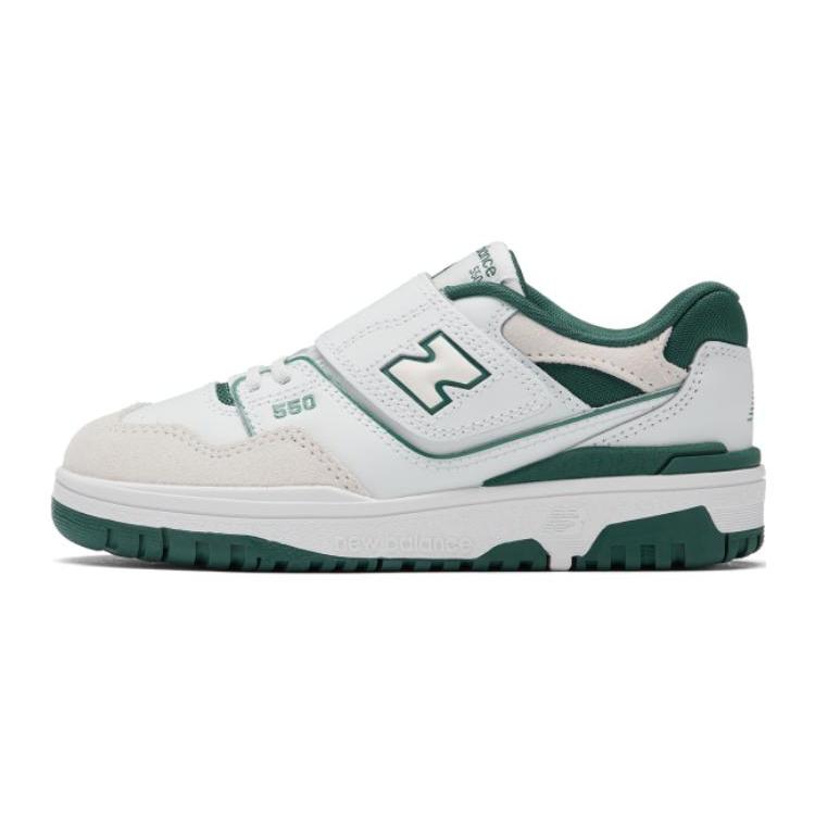 New New Balance NB 550 Slip Resistant Kids' Skateboarding Shoes White Green Kids' PHB550TA