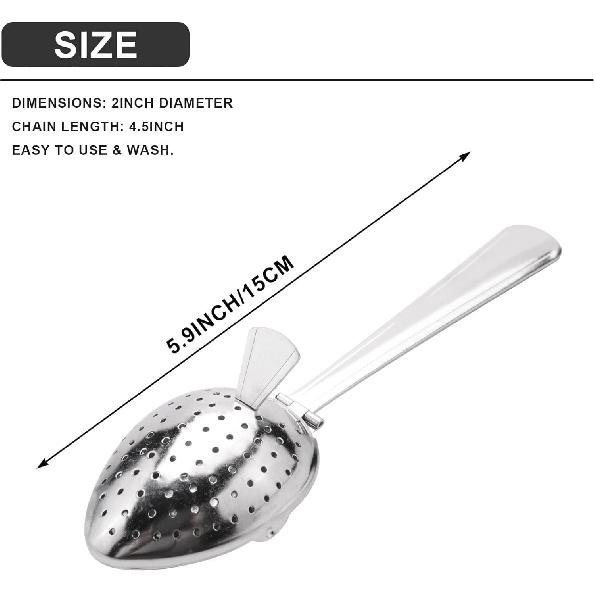 1pc Silver Stainless Steel Tea Infuser Strainer Spoon Loose Leaf Filter Herbs Spice NEW!Tea Strainers and Filters About 15cm in length