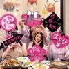 Pink Happy Birthday Handheld Sign for Girls' Party Decoration