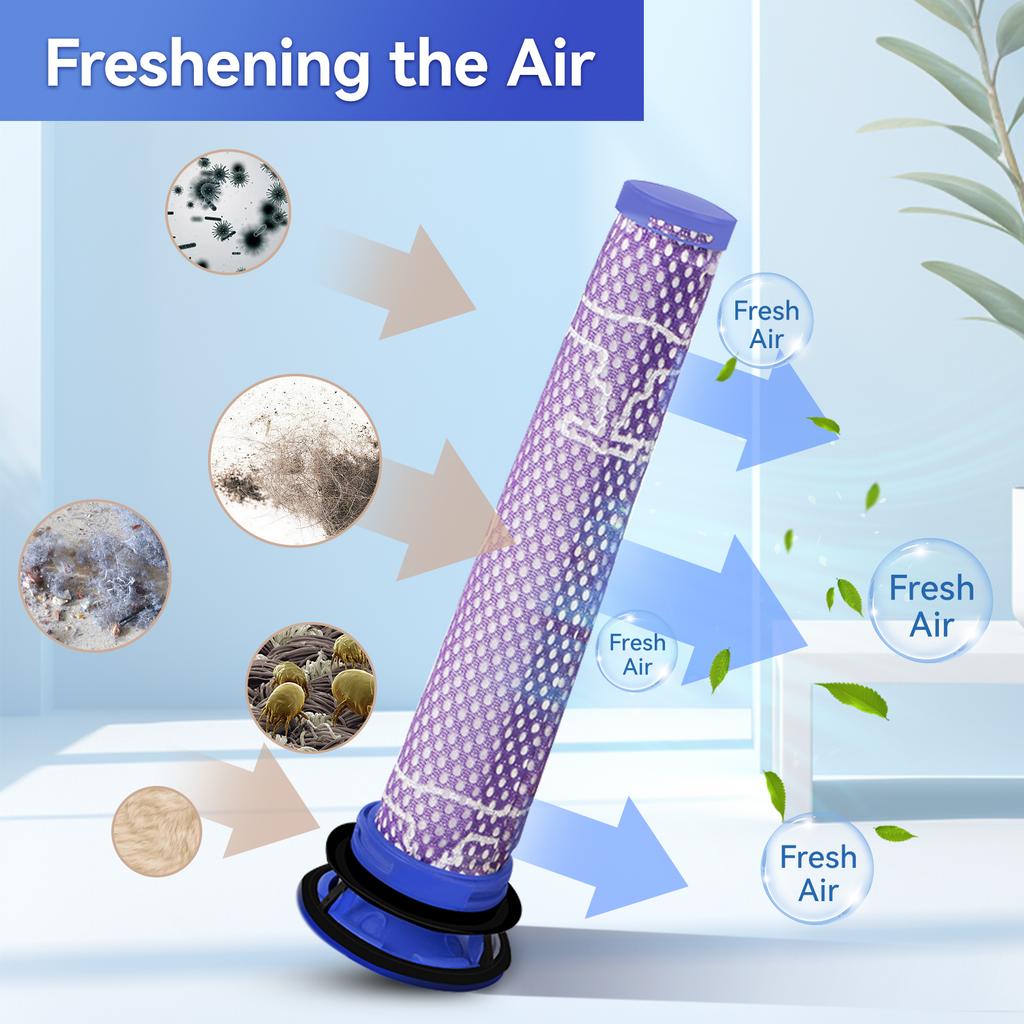 8 Pack Replacement Vacuum Filters for Dyson V7 V8 Motorhead Absolute HEPA Filter