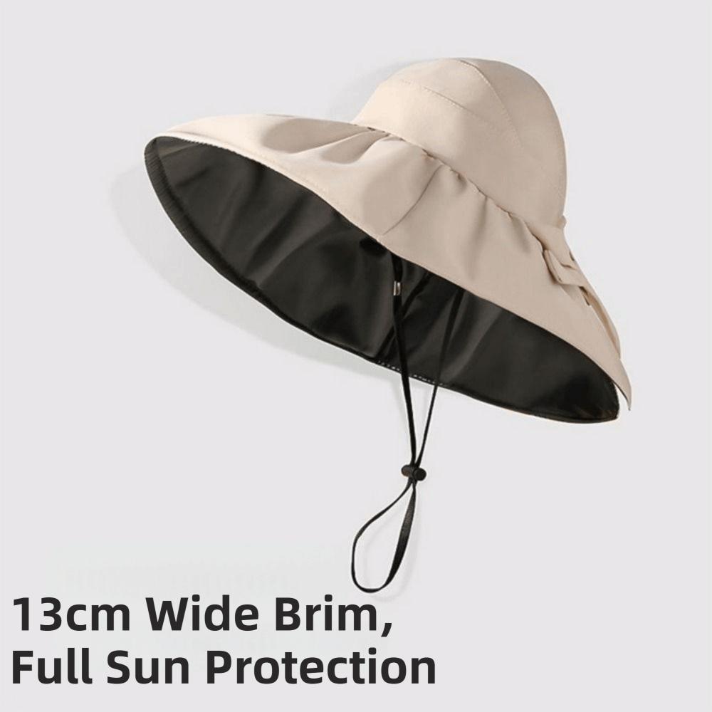 Wide Brim Sun Hat Adjustable Size Large Sun Visor Hat Comfortable Bucket Hat  Outdoor