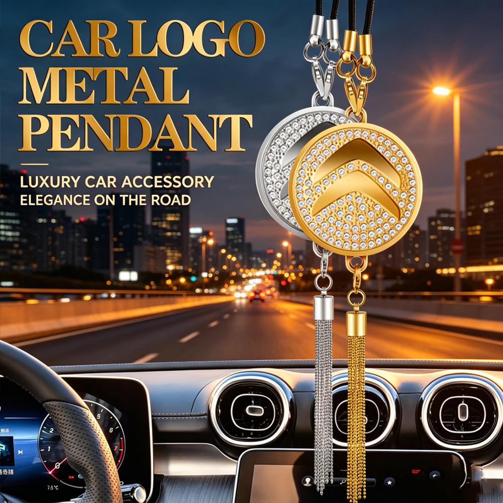 MVDC1 Hub Cap Citroen Car Logo Rearview Mirror Pendant Tassel Car Hanging Ornament Car Interior Accessorie For Berlingo C3 Aircross C5