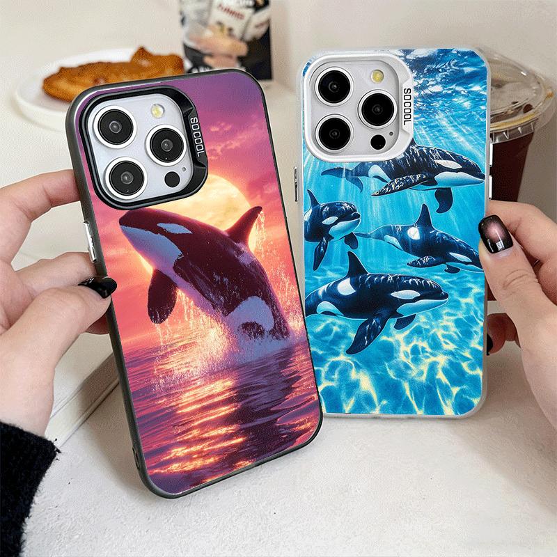 Orca Ocean Pattern Soft Phone Case for iPhone 15 16 17 Pro Max 17Air 16E 14 Plus 13 12 Mini Shockproof Cover Back Shell