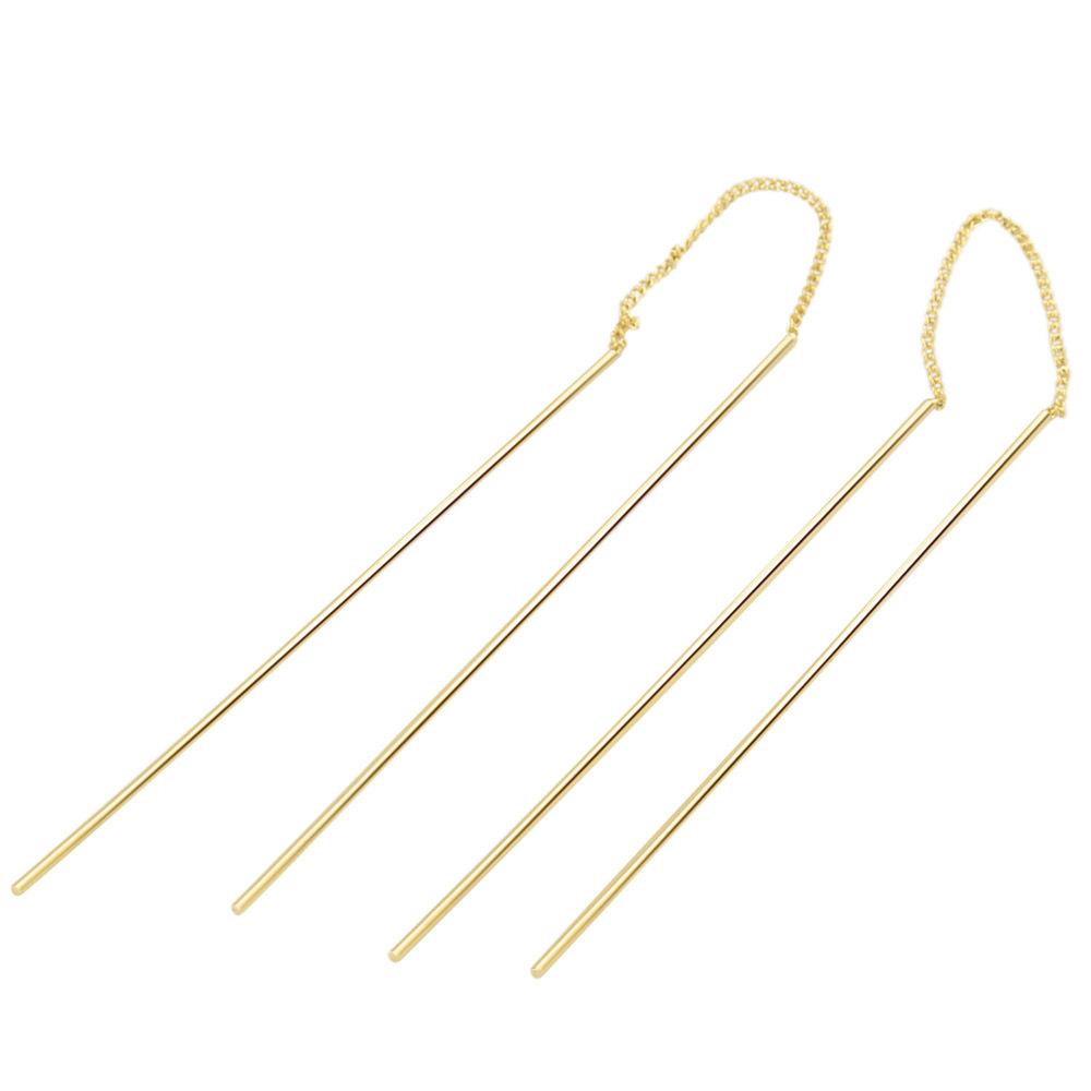 ZHOUYANG Chain Earring For Women Simple Style None Stone Rose Gold Color Ear Line Fashion Jewelry ZYE236 ZYE237