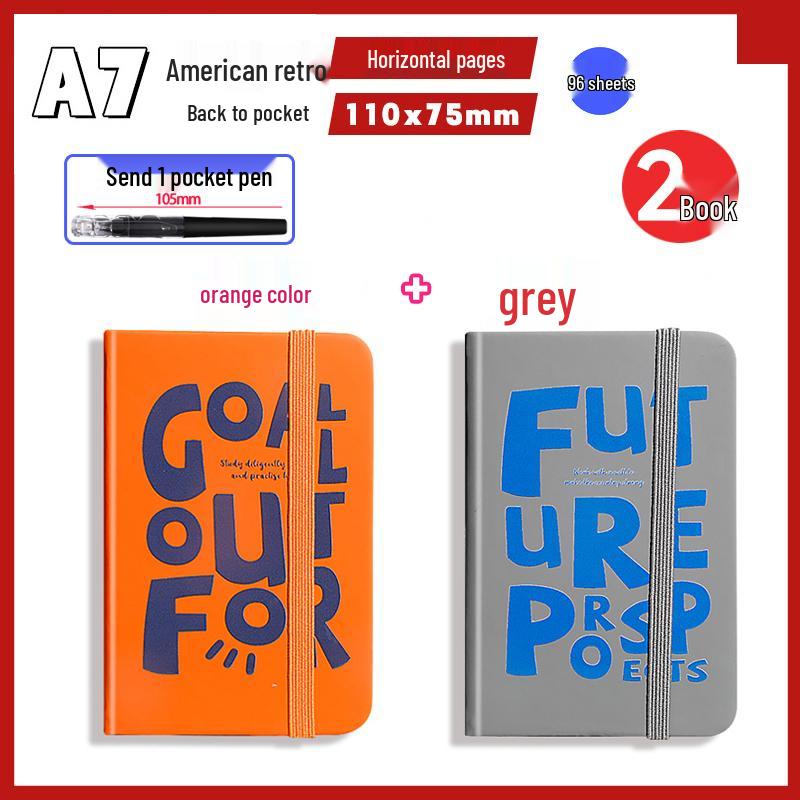 A7 Mini Retro American Pocket-Sized Notebook - Ideal for Students and Birthday Gifts