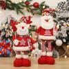 Mini Stretchable Leg Christmas Doll Cartoon Christmas Knitted Doll  Garden