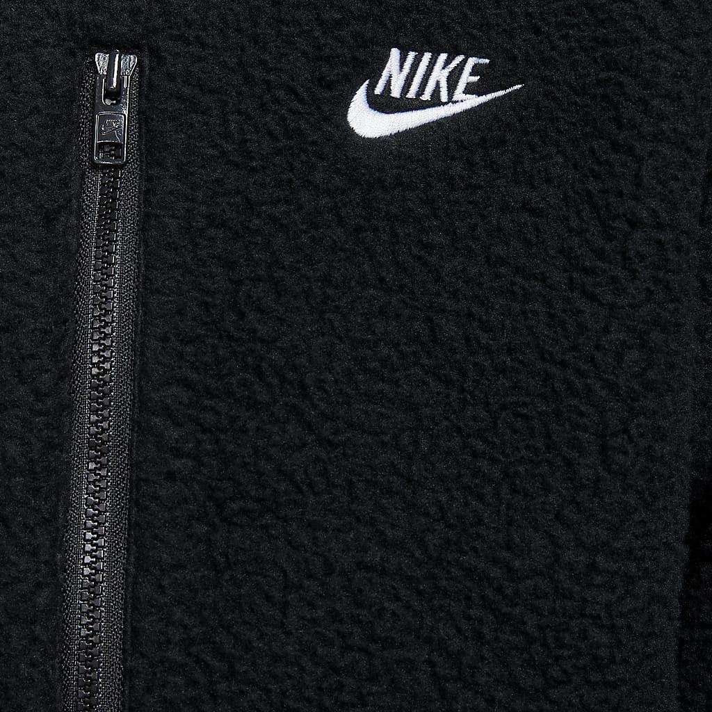 New Nike Club Velvet-feel Coat Men's Black/White FZ0889-010