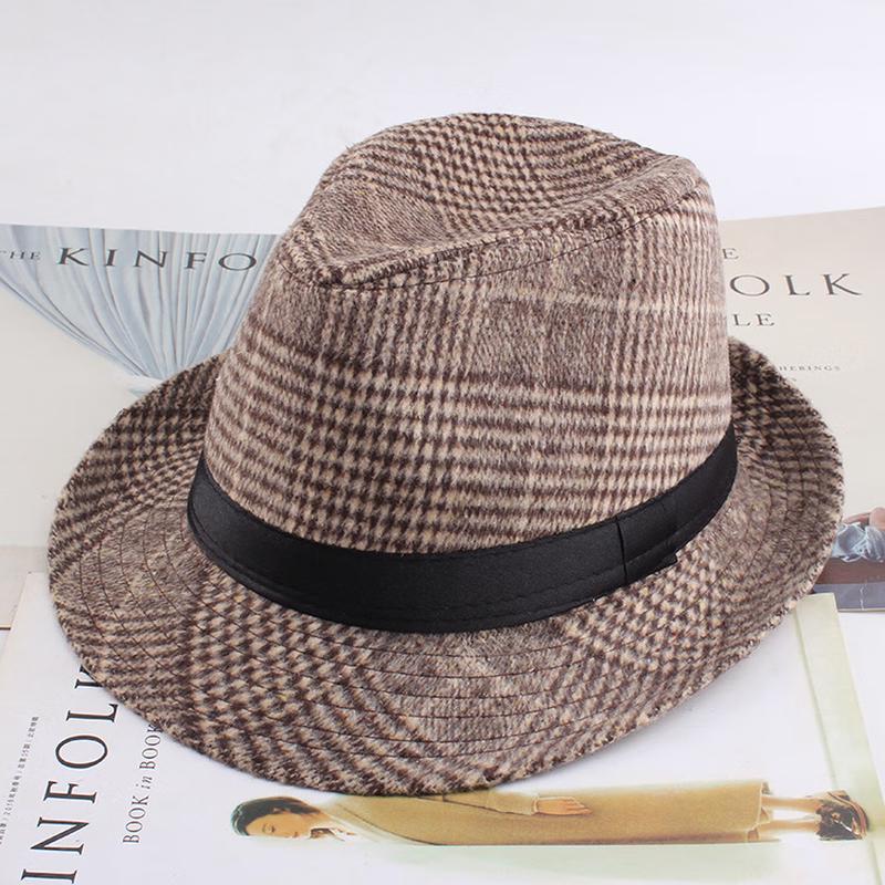 Huinuobi Men's Flannel Fedora Hat