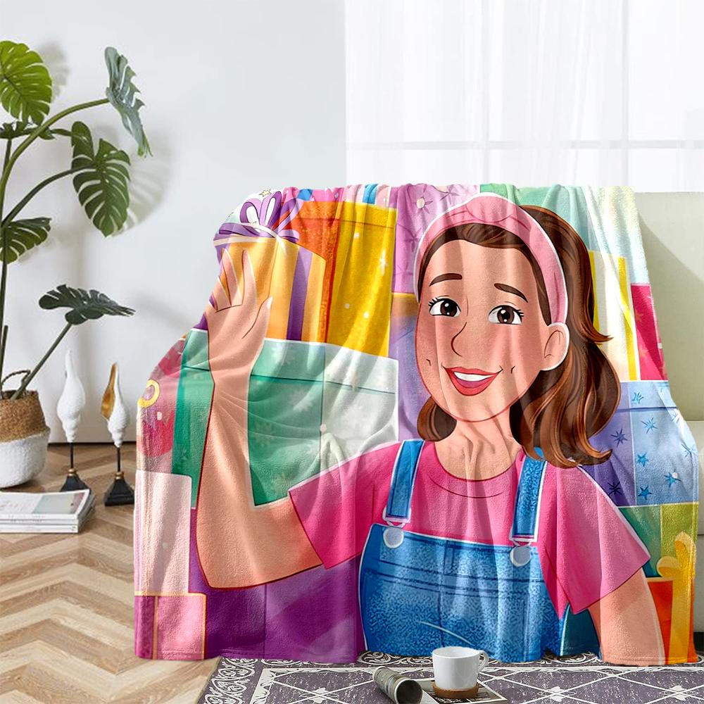 Ms. Rachel Theme Printed Blanket - Perfect for Couch, Bed, Travel & Outdoor Use | Machine Washable, Cozy & Durable.