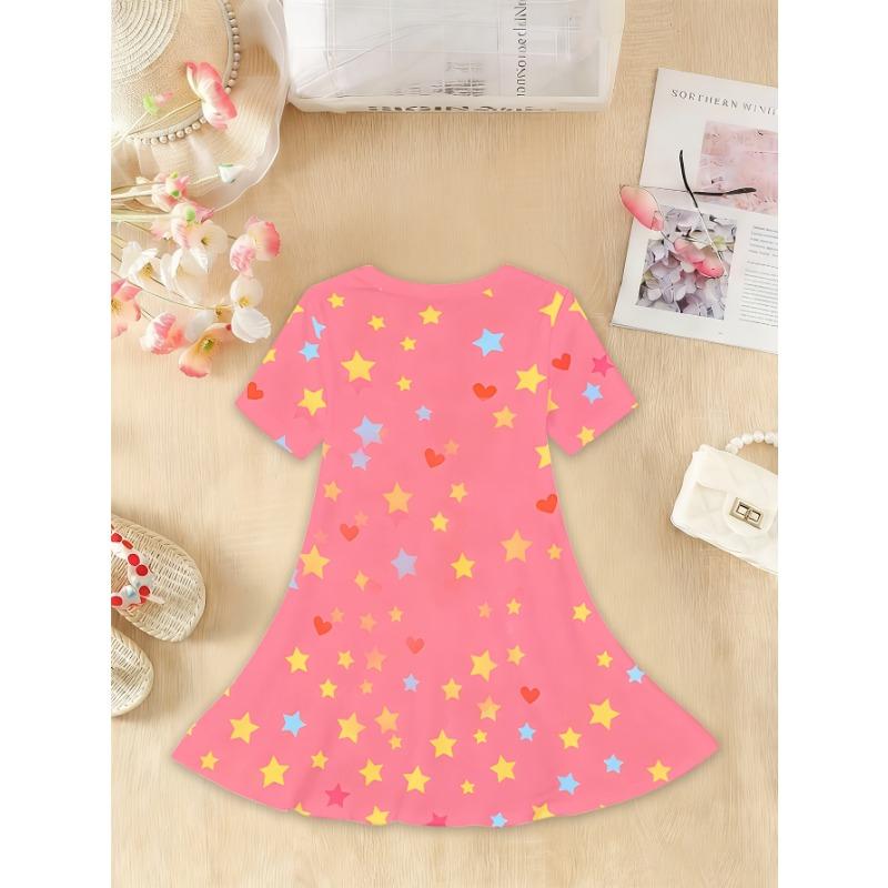 

Cute Unicorn Short Sleeve Dress for Girls | New 3D Digital Print Casual Comfortable Tunic for Spring Summer 170