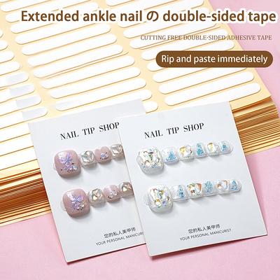 30/36 Peças Fita Dupla Face Transparente Alongada Suporte de Exibição para Pontas de Unhas Postiças Adesivos de Cola Ferramentas de Prática de Manicure