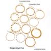 12 Piece Fashionable Simple Chain Design Multi-layer Overlapping Snake Bone Chain Fried Dough Twists Braid Women's Bracelet