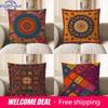 Home Decor Colorful Mandala Pattern Throw Pillow Cover Pattern Cushion Cover Suitable For Sofa Bedroom Car Pillow Cover