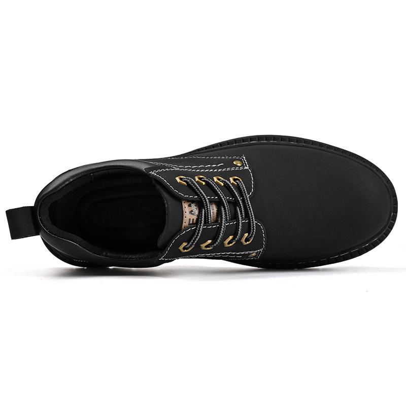 New leather men's casual leather shoes thick-soled big head tooling shoes men's low-top