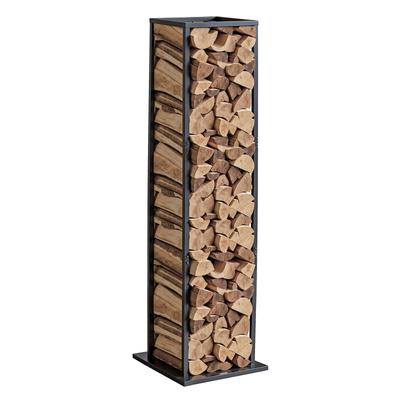 Innen-Kaminholzregal, 33 × 32 × 112 cm Holzscheit-Staplerhalter, Hält bis zu 45 kg, Hoher Holzlagersständer, Pulverbeschichteter Stahl-Kaminholzhalter