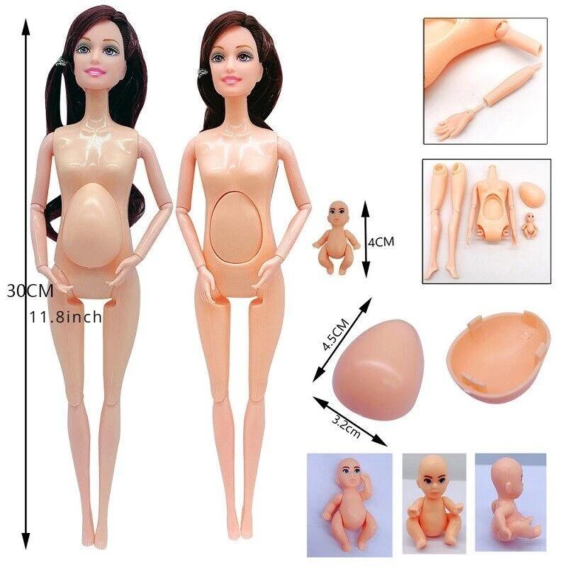 Schwangere Puppen Mit Modepuppenkleidung Kleider Schuhe Säugling In Mamas Bauch Puppenzubehör Für Mädchen Jungen Geburtstagsgeschenk