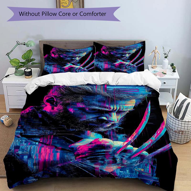 3pcs Wolverine claws Duvet Cover Set, 1 Duvet Cover + 2 Pillowcases (No Insert), High-Definition Print, Home & Dorm Set yy251208100