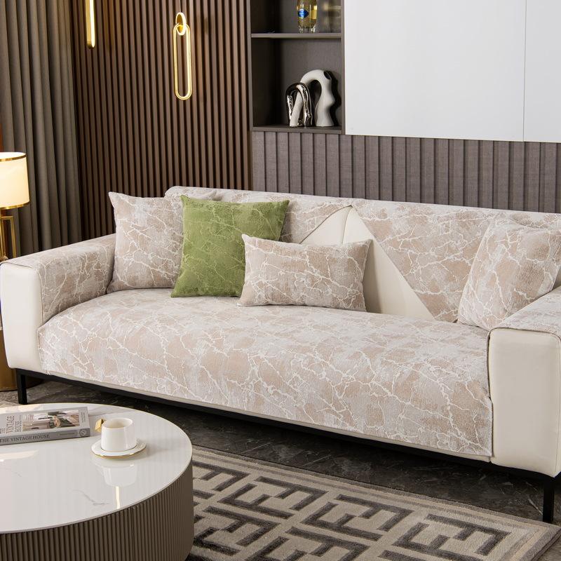 Light Luxury Solid Color Sofa Cushion Chenille Four Seasons Universal Simple Non-Slip Sofa Cover Towel Cover Cushion
