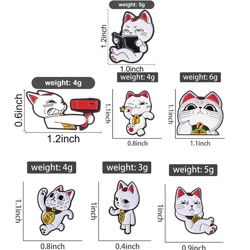 Xiaomi Anime Turbo Granny Cat Collection Enamel Pin Lucky Cat Reading Fierce Cat Holding A Red Hair Dryer Brooch Bag Badge Jewelry Gift